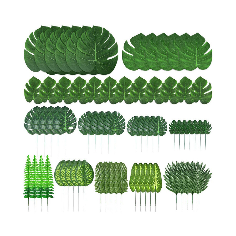103 Pezzi 12 Tipi Di Foglie Di Palma Artificiali Con St-image