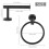 2Pcs Bathroom Hardware Black Towel Ring and Toilet 5