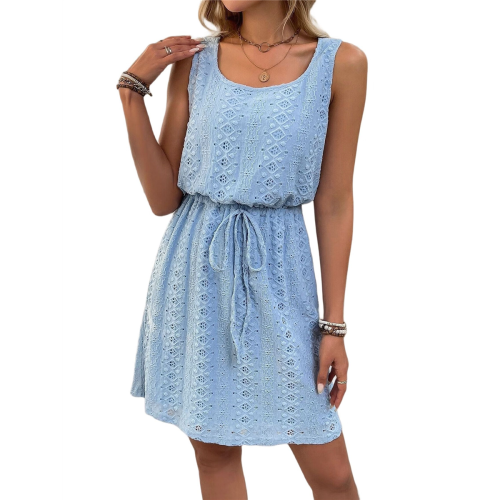 Mini abito da donna con coulisse e texture traforata Sk 2