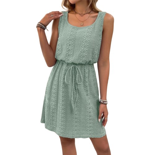 Mini abito da donna con coulisse e texture traforata 2
