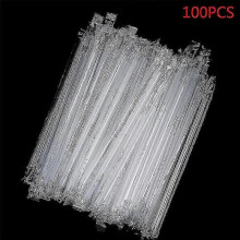 (Clear) 100pc Clear Individually Wrapped Drinking Pp Straws Drinks Straws Party Supplies A