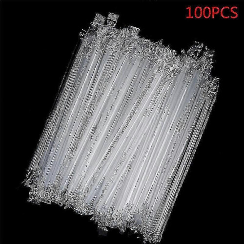 (Clear) 100pc Clear Individually Wrapped Drinking Pp Straws Drinks Straws Party Supplies A