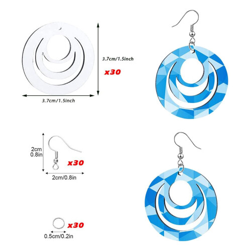 30Pcs Sublimation Blank Ohrringe Wärme Transfer Sub 2