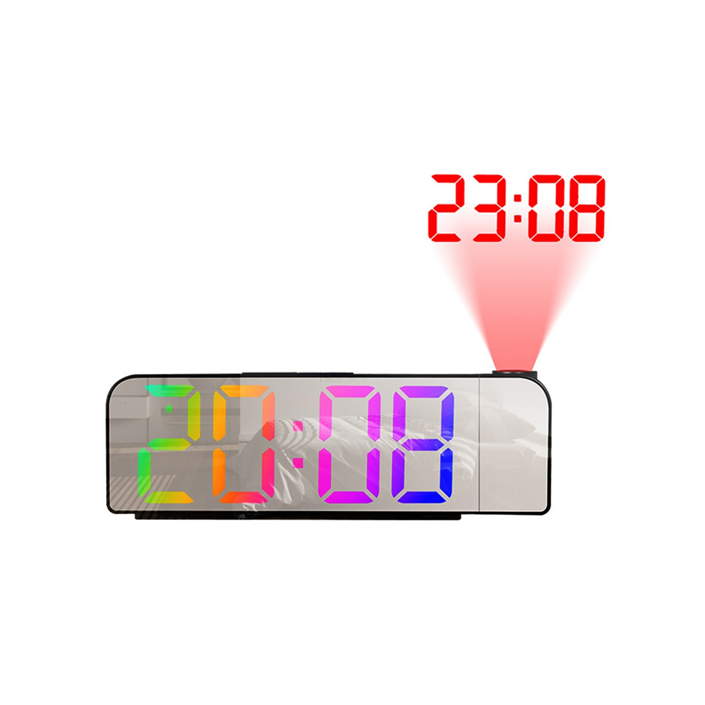 Sveglia Con Proiezione A Rotazione Di 180, Led 12/24 Ore