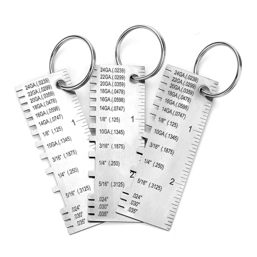 Metal Sheet Thickness Gauge, 3 Pack Stainless Stee