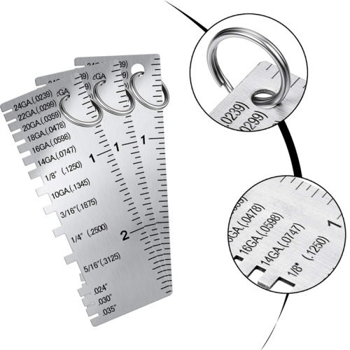 Metal Sheet Thickness Gauge, 3 Pack Stainless Stee 2
