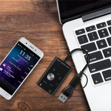 Placa de som externa USB 2.0 tipo C Microfone estéreo
