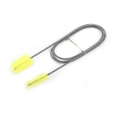 (Yellow) Flexible Double Tube Cleaning Brush Pipe Fish Tank Spring Clean Brush Cleaning Tool