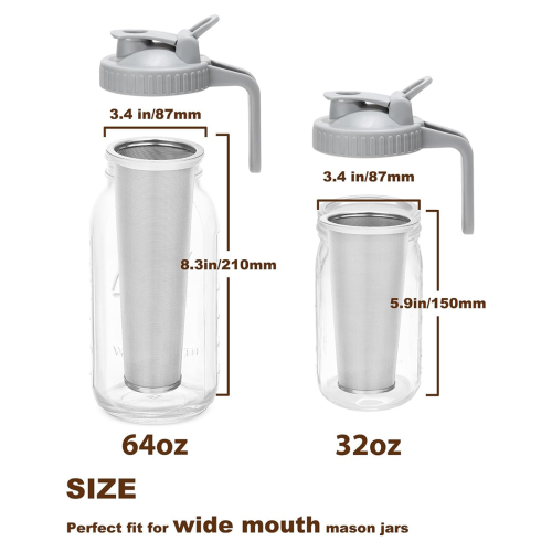 Cold Brew Coffee Filter with Pour Spout Lid for 32 2
