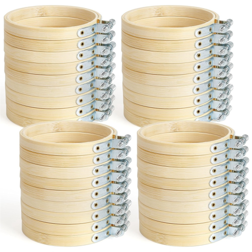 36 stk. 3 tommer broderirammer - mini bambusrund f