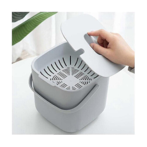 2pcs Compost Bin for Everyday Organic Waste with Lid In The Kitchen Odor Resistant Removable Liner 2