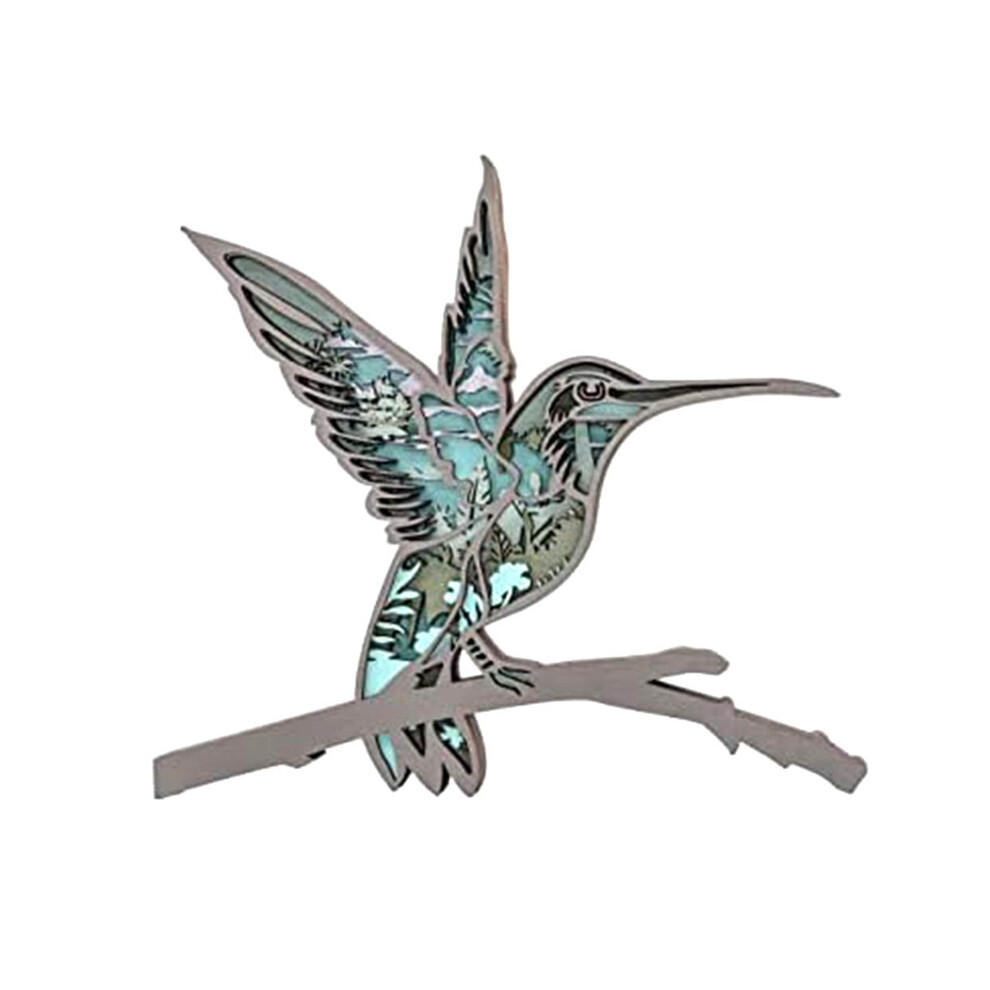 Sculpture d'animaux en bois 3D, décoration de cabane à oiseaux en bois