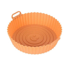 (Brown) Silicone Baking Basket Deep Air Fryer