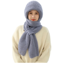 Women'S Plush-Lined Acrylic Balaclavas Hood Scarf