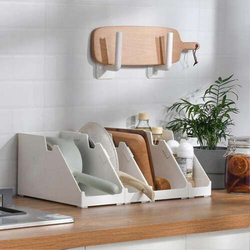 (Small) Plastic Kitchen Storage Organizer Stackable Stylish Box For Pots Pans Knifes Brushes 1