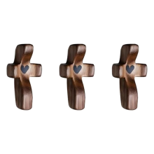 Crosses Heart Encouragement Gift Wooden Fingertip