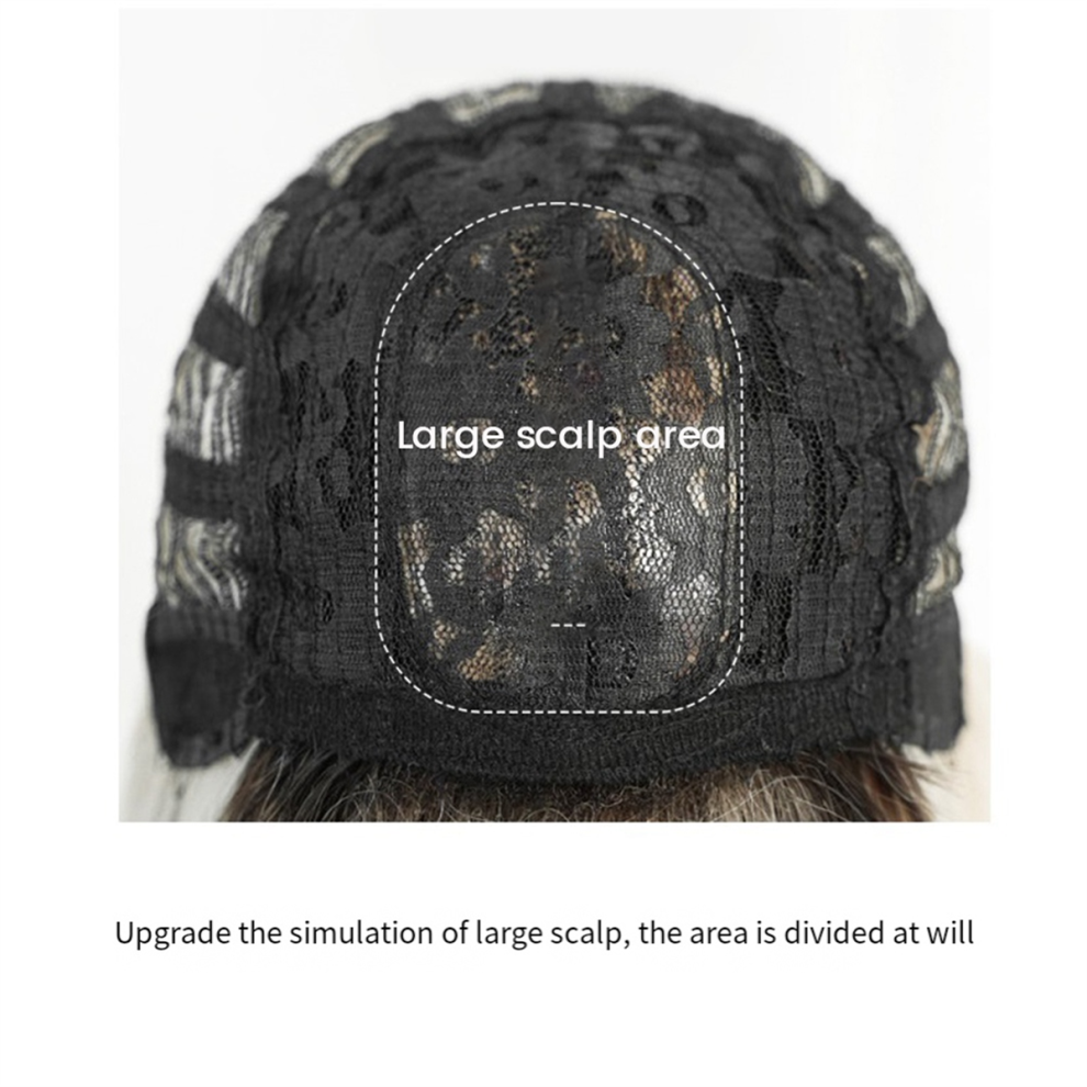 Parrucca Da Donna Lunga Riccia Sfumata Bianca Nera Da 70 Cm