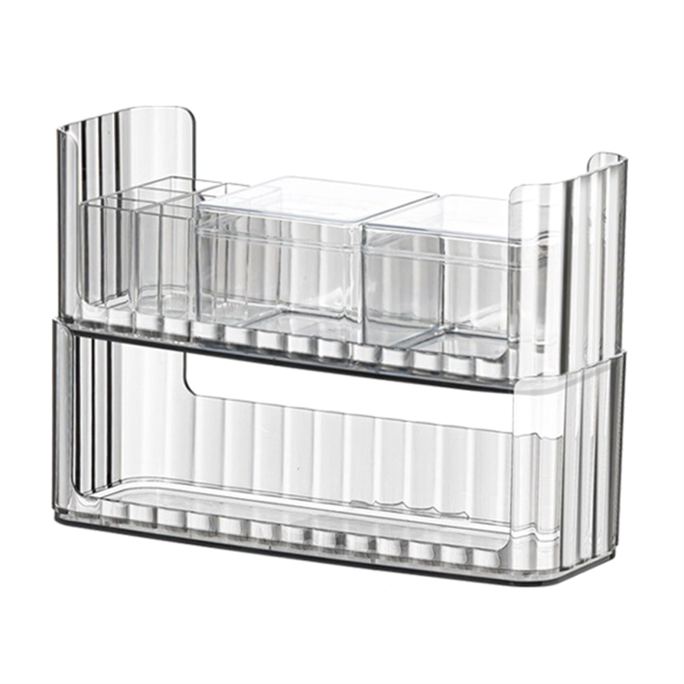Organisateur de vanité transparent empilable pour le rangement du maquillage