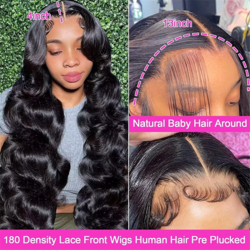 26 Inch Body Wave Lace Front Wigs Pre Plucked with 2