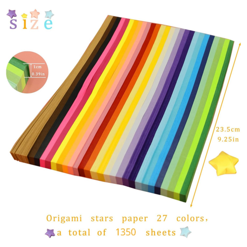 1350 Sheets Star Paper Strips 27 Assortment Color 2