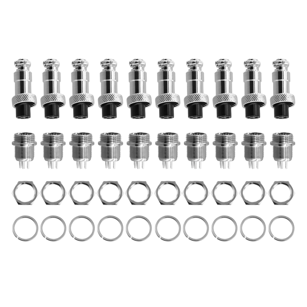 10Set M12 5 Pin 12Mm Aviation Connector Male + Fem 4853489413283
