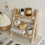 Holz-Lagerregal, 2-lagiges Desktop-Lagerregal, 3