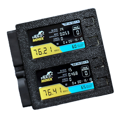 Για NerdMiner V2 DUO 156K/S με Διπλή Οθόνη BTC Solo L 1