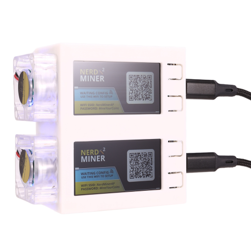 Compatibil cu NerdMiner V2 Miner, 78 KH/s  2, ecran dual, BTC So