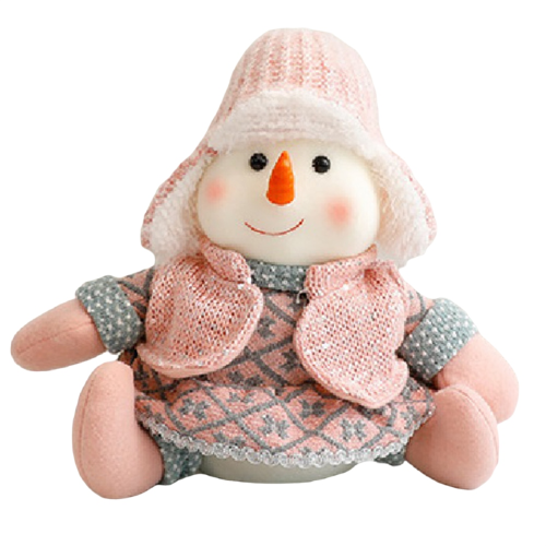 Adornos navideños rosas Linda muñeca cara navideña 2