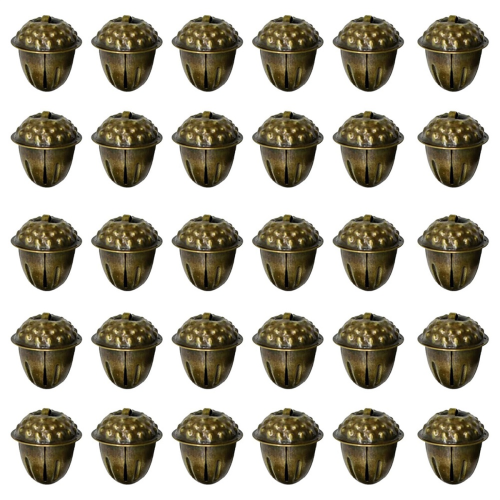 50 stuks kerst-eikel-jingle bells vintage brons 1