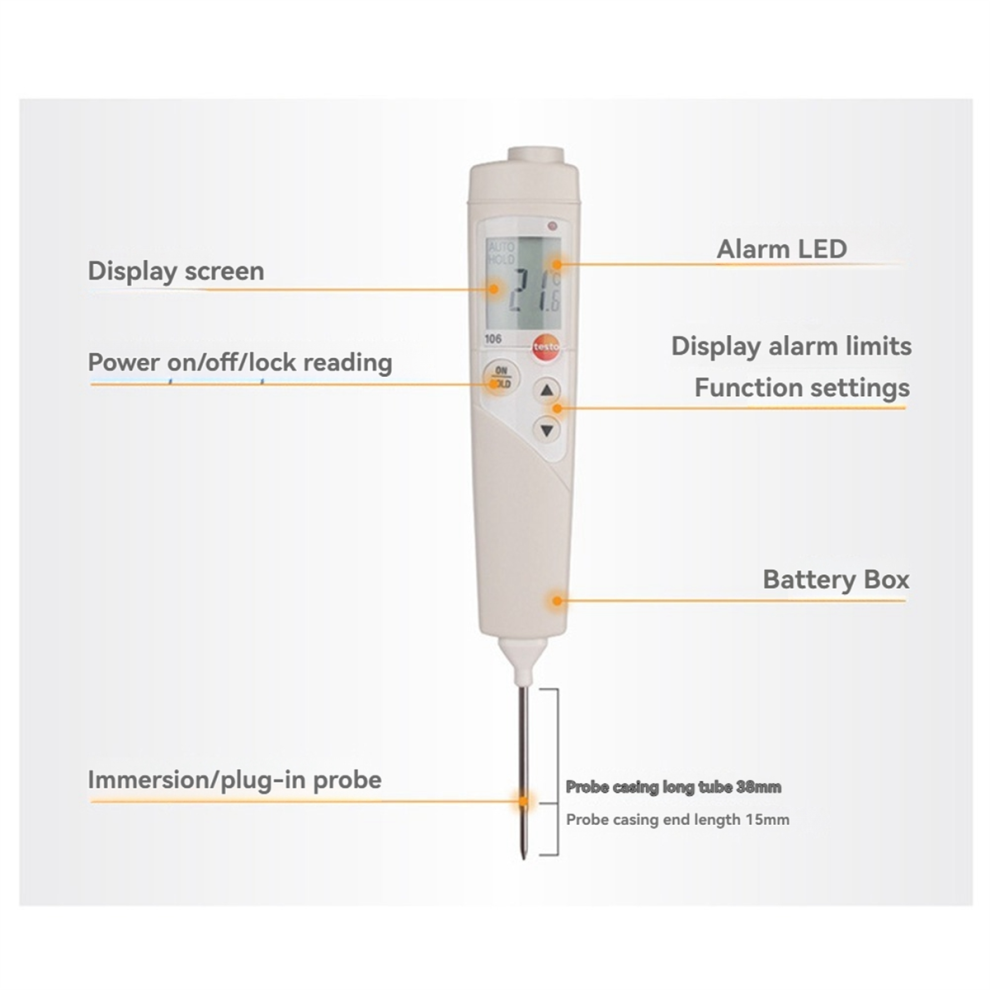 Termometro A Sonda Pieghevole A Penetrazione Lcd Digitale