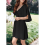 Mini abito elegante con scollo a V profondo e fiocco nero L 7