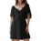 Mini abito elegante con scollo a V profondo e fiocco nero L 1