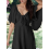 Mini abito elegante con scollo a V profondo e fiocco nero L 6