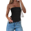 Canotta sexy senza maniche alla moda estiva nera S 2