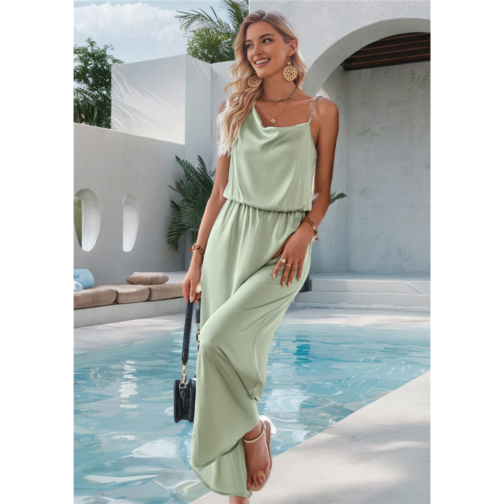 Mono Sin Mangas De Pierna Ancha Verde S-image