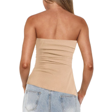 Canotta sexy senza maniche alla moda estiva albicocca S