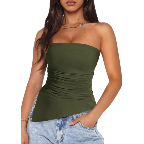 Zomermode Sexy Mouwloos Tanktopje Legergroen 2