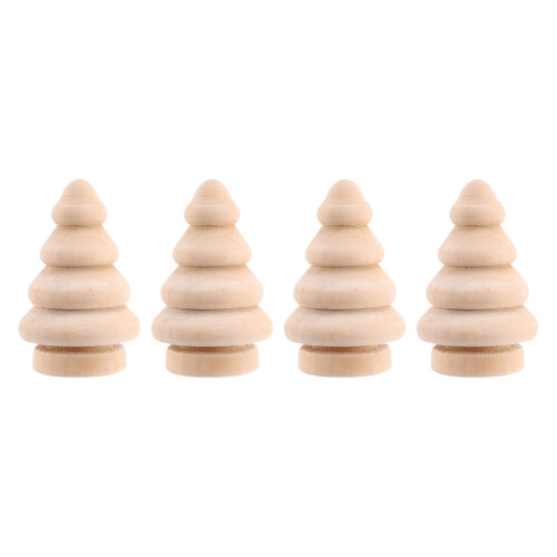 Blank DIY Wooden Christmas Tree Peg Dolls Cake Top 2