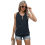 Chaleco sin mangas para mujer negro XL 3