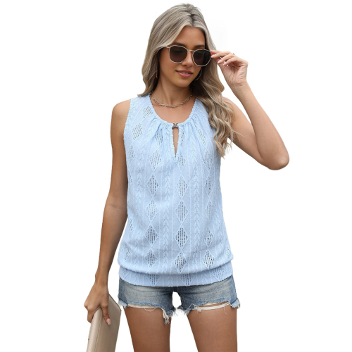 Chaleco sin mangas para mujer azul claro XXL 2