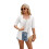 Fake Two-Piece Square Collar Patchwork Buttons 3/4 3