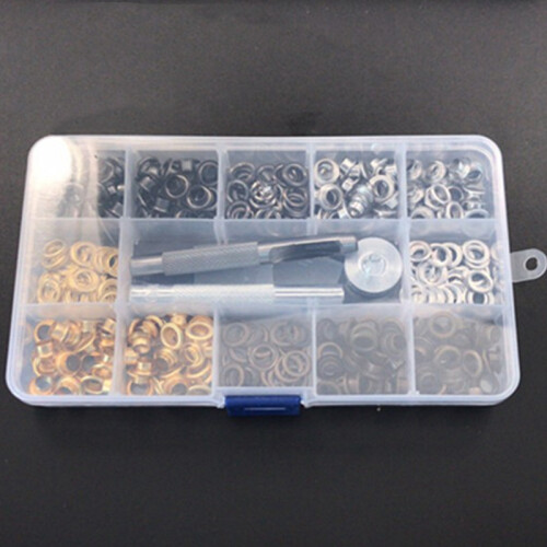 Kit de 200 ojales de metal de 6 mm con base 2