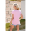 Dames Zomer Tops Workout Shirts Roze M 7