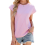 Dames Zomer Tops Workout Shirts Roze M 3