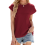 Dames Zomer Tops Workout Shirts Wijnrood XL 3