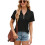 Maglia a maniche corte da donna nera M 3