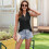 Chaleco sin mangas con cuello en V negro XL 5