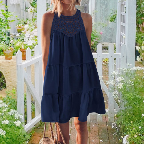Dames kanten camisole donkerblauw L 2