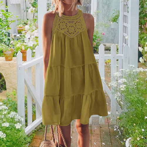 Dames kanten camisole geelgroen L 2